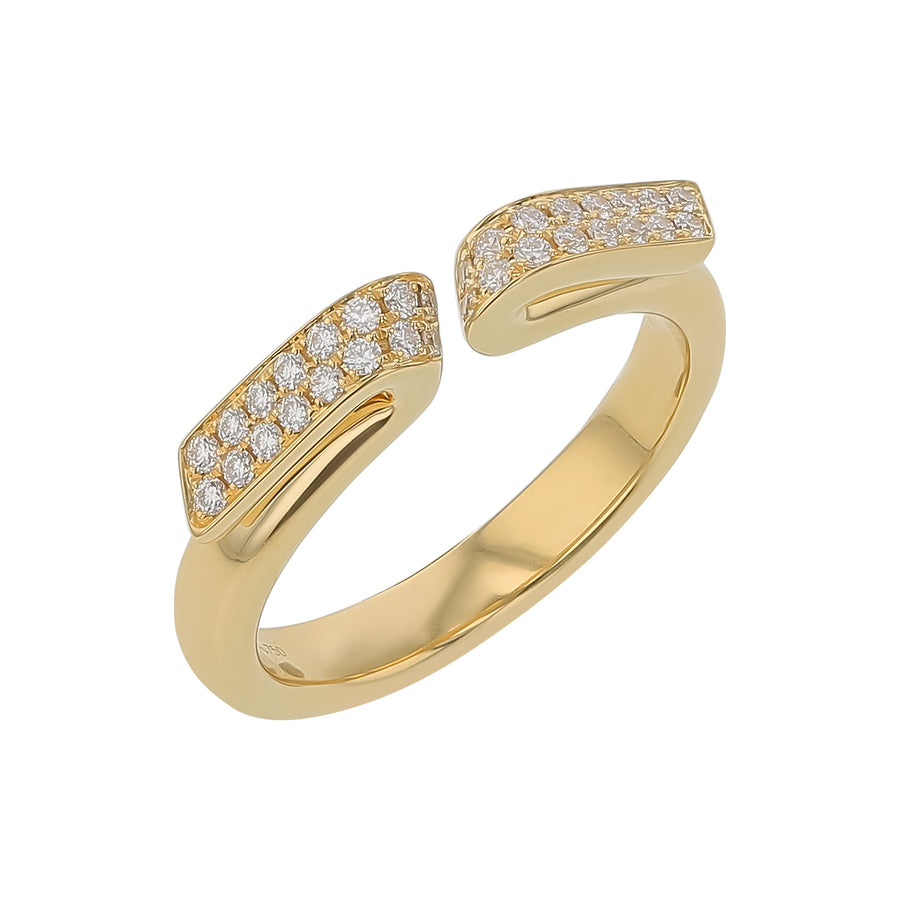 INSIDE/OUT 0.12-0.26ct Diamond Flip Open Ring in 18K Yellow Gold, Size 6.5