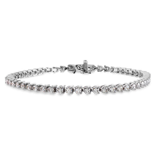 Temptation 2.90-3.04ct Diamond 3 Prong Bracelet in 18K White Gold