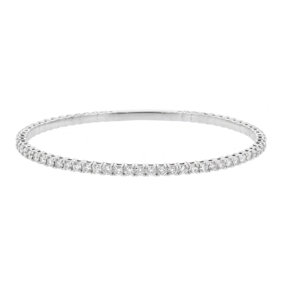 3.00ct Diamond Flex Bangle Bracelet in 14K White Gold