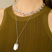Slim Jane Locket in Sterling Silver, 22"