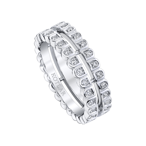 Scallop 0.49ct Diamond Eternity Band in 18K White Gold, size 6