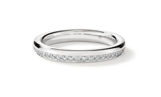 Barre 0.10-0.25Ct Diamond GH/VS Band in 18K White Gold, Size 6.5