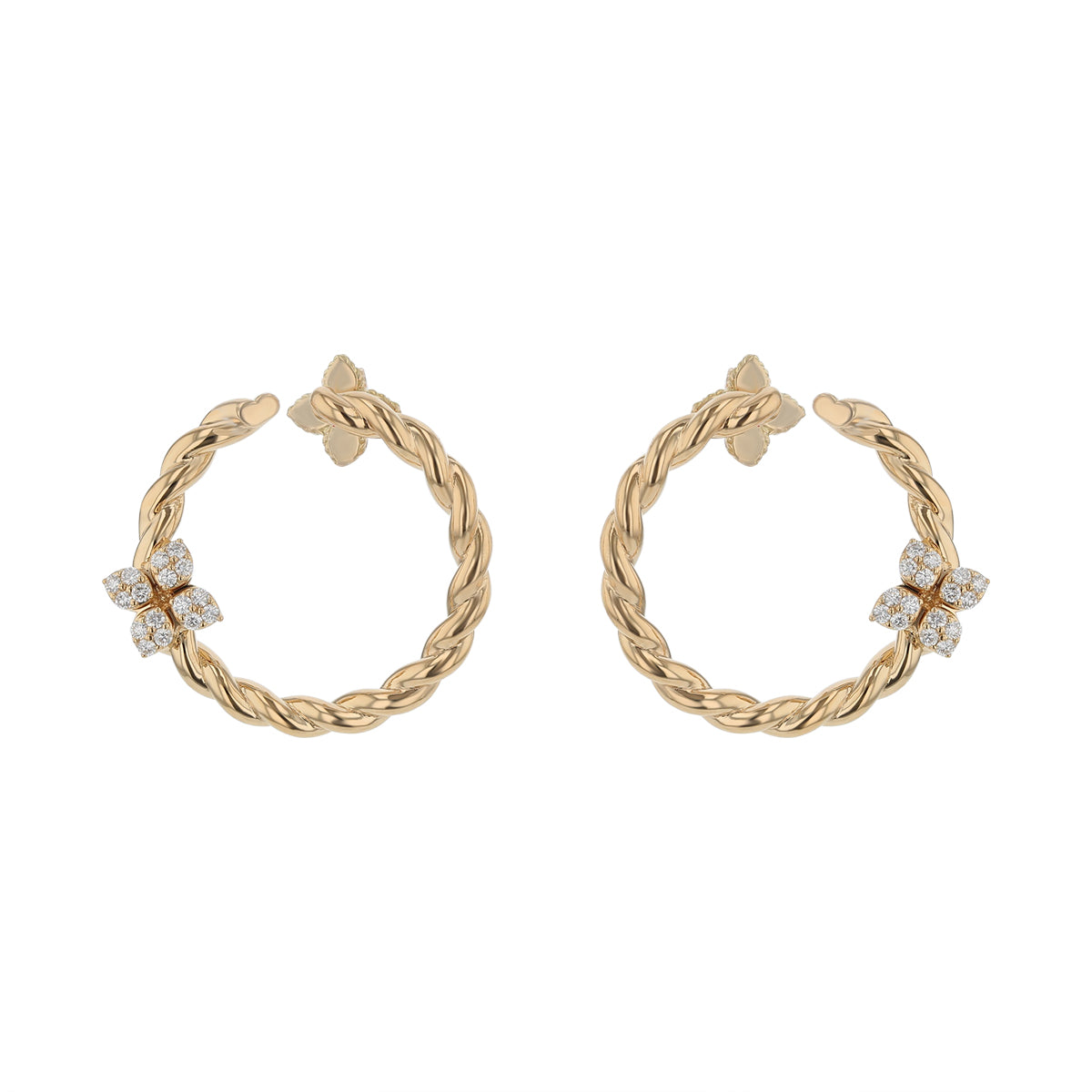 Love in Verona Diamond Twist Hoop Earrings in 18K Yellow Gold
