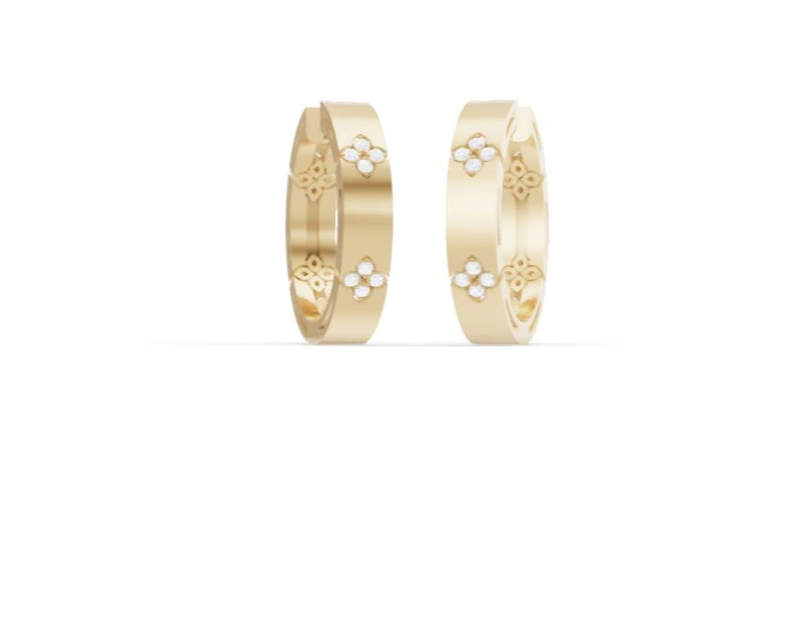 Love in Verona Diamond Hoop Earrings in 18K Yellow Gold