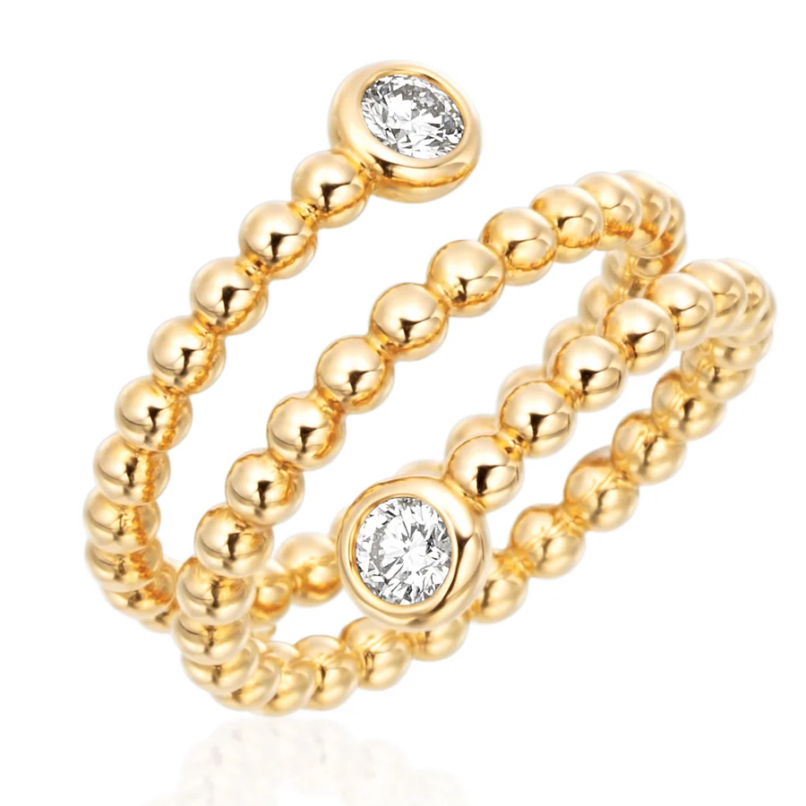 Nutmeg 0.29ct Diamond Ring in 18K Yellow Gold, size 7