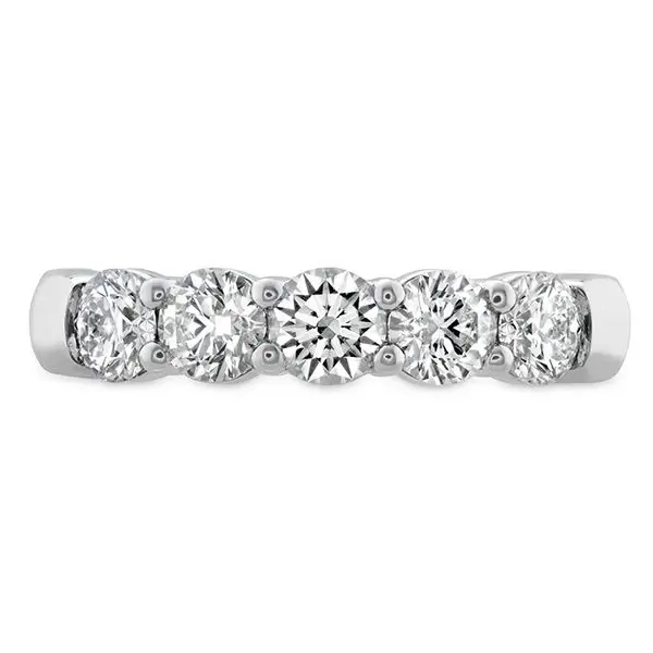 Diamond Signature 5-Stone Band in 18K White Gold, Size 6.5
