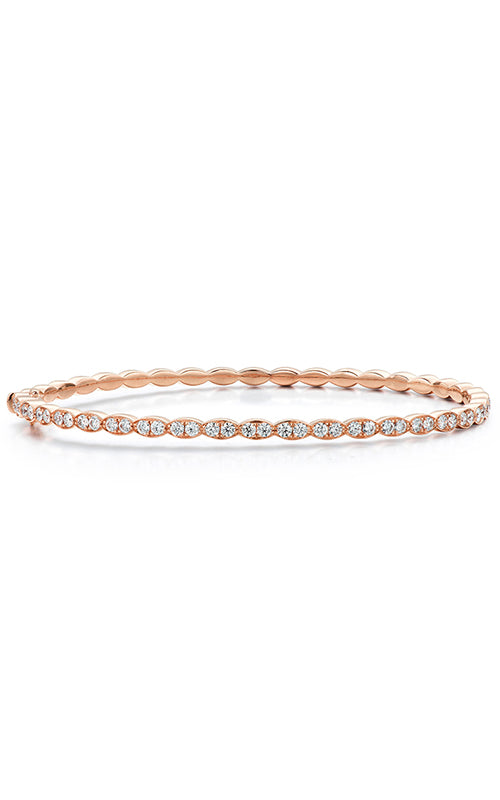 Lorelei Floral 0.92-1.02ct Diamond Bangle Bracelet in 18K Rose Gold