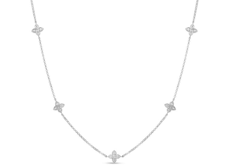Love by the Inch 0.22Ct Diamond Necklace in 18K White Gold, 18in