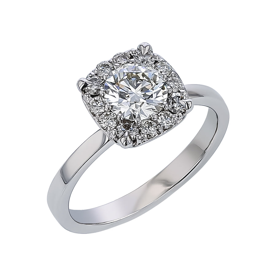 Hearts on Fire 1.48ct Diamond Halo Ring in Platinum, size 7.5