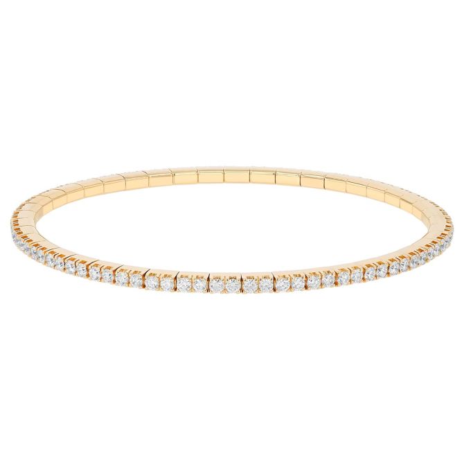 2.30ct Diamond Stretch Tennis Bracelet in 18K Yellow Gold