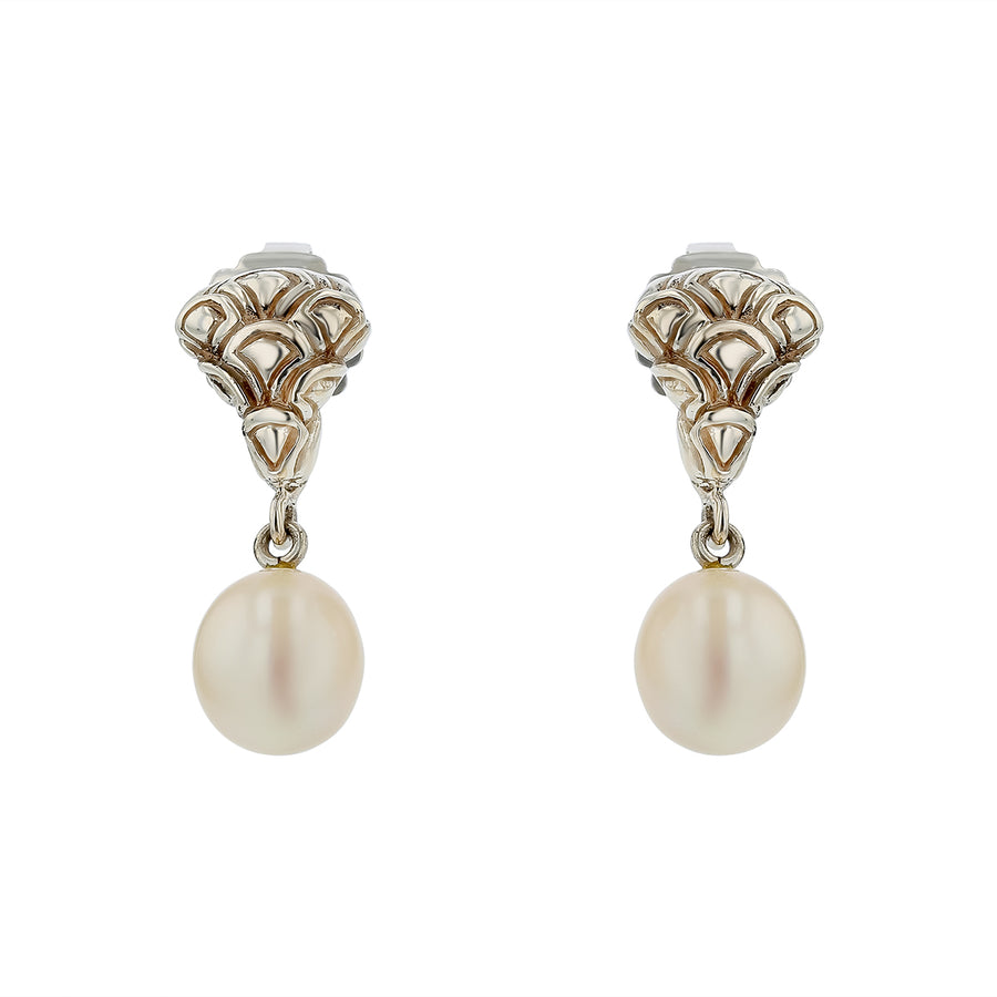 Slane 9mm Pearl Drop Earrings in Sterling Silver