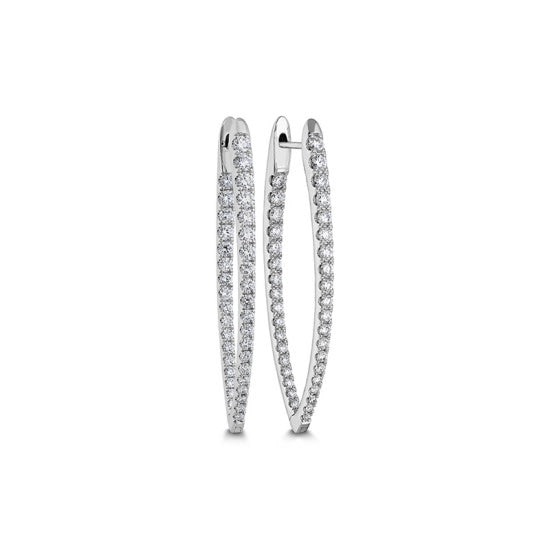 Imperial 1.60-1.68ct Diamond Hoop Earrings in 18K White Gold