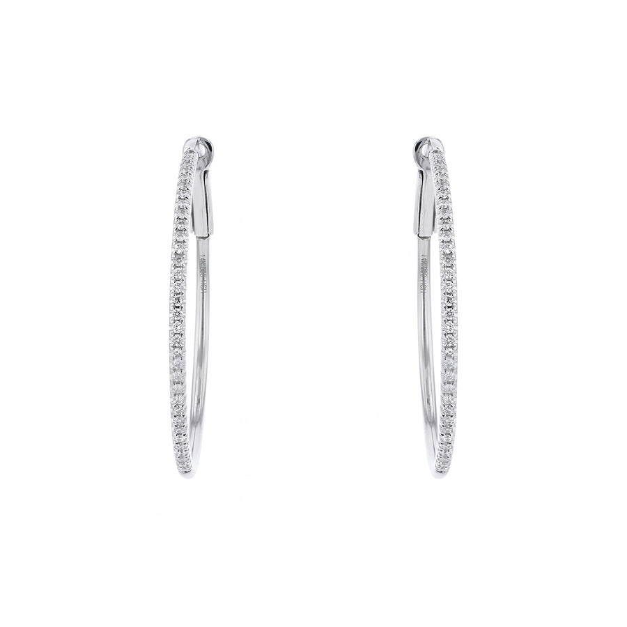0.25ct Diamond Hoop Earrings in 14K White Gold
