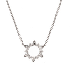 Aerial Eclipse Diamond Necklace in 18K White Gold, 18in