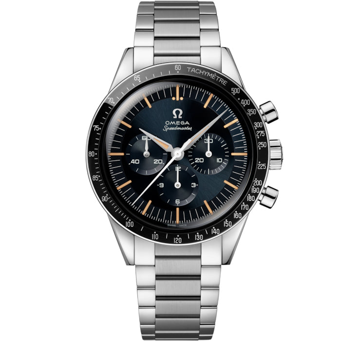 39.7mm Speedmaster Anniversary Series Watch with Blue-Grey Dial in Stainless Steel, Bracelet