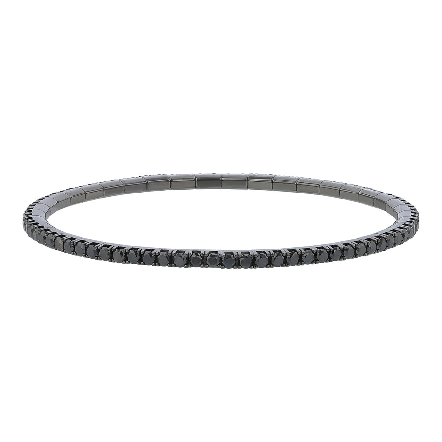 4.65ct Black Diamond Stretch Tennis Bracelet in 18K White Gold