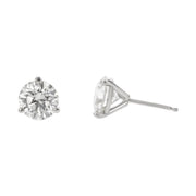 1.40ct Round Brilliant Diamond Inscribed 3 Prong Stud Earrings in 14K White Gold