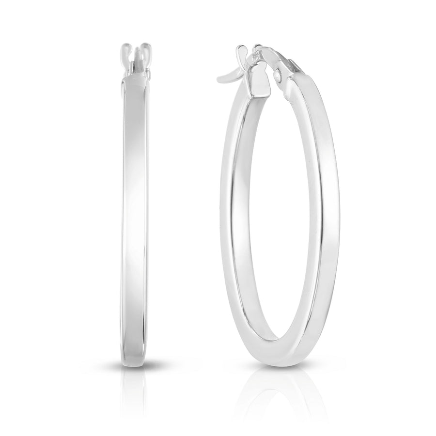 Hoop Earrings in 18K White Gold, Small
