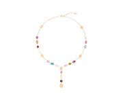 Lunaria Multi Color Tourmaline Necklace in 18K Yellow Gold, 16.5"