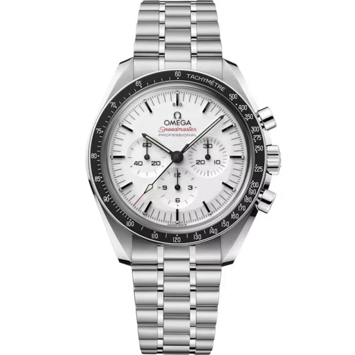 42mm Speedmaster Moonwatch Professional Watch with White Dial in Stainless Steel, Bracelet