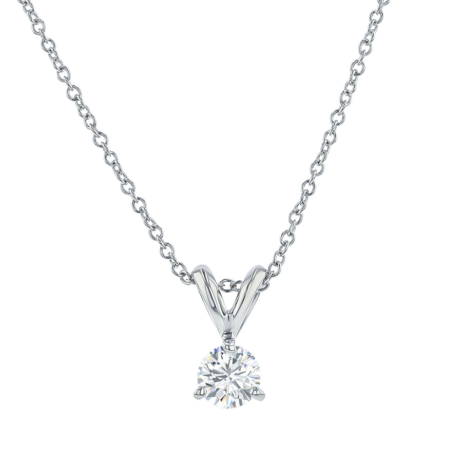 14K White Gold 0.33ct Round Diamond (H-I/SI2) Pendant on 16" chain