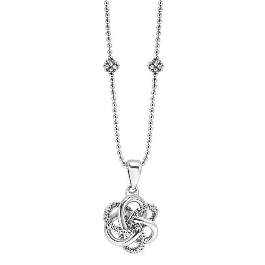 Love Knot Pendant in Sterling Silver, Adjustable Chain