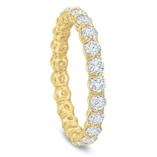 Silk Prong 1.60ct Diamond Eternity Band in 18K Yellow Gold, size 6