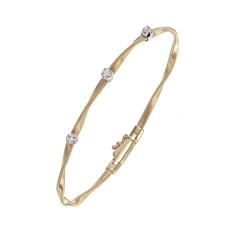 Marrakech Diamond Twisted Station Bracelet in 18K Yellow Gold, 7in