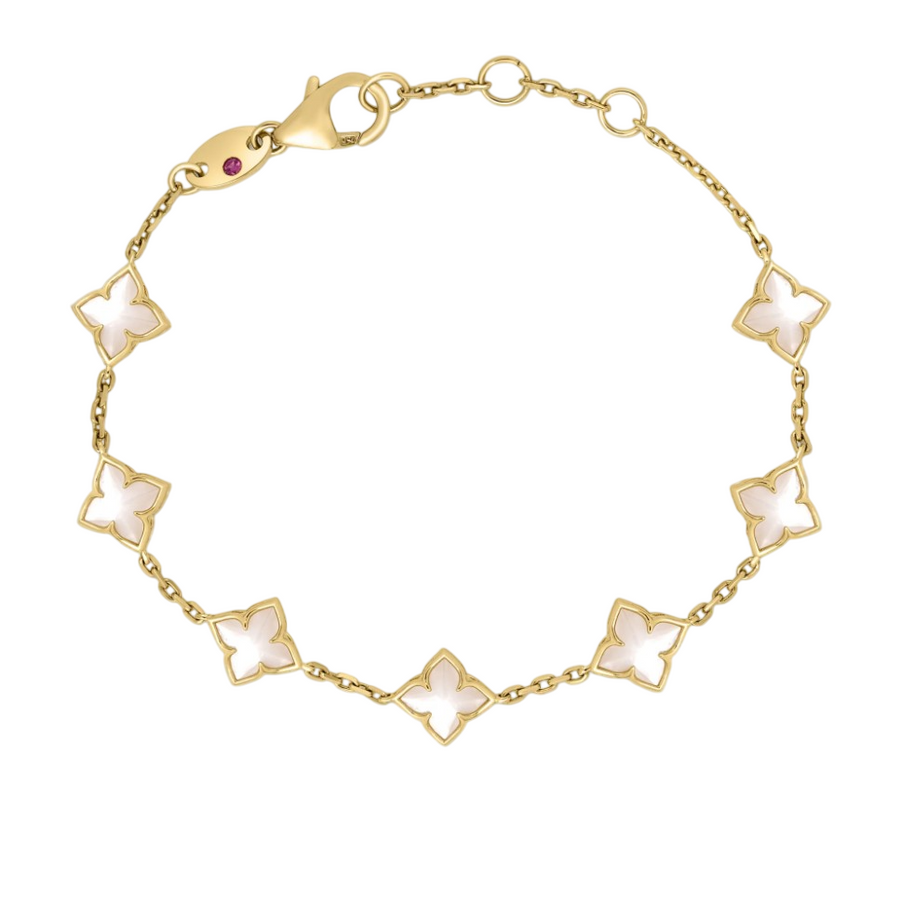 Venetian Princess Carnival 3.50ct Mother of Pearl Station Bracelet in 18K Yellow Gold, 7"