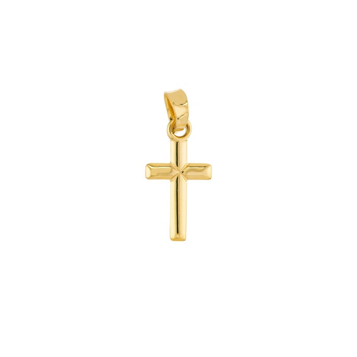 Small Cross Pendant in 14K Yellow Gold without Chain