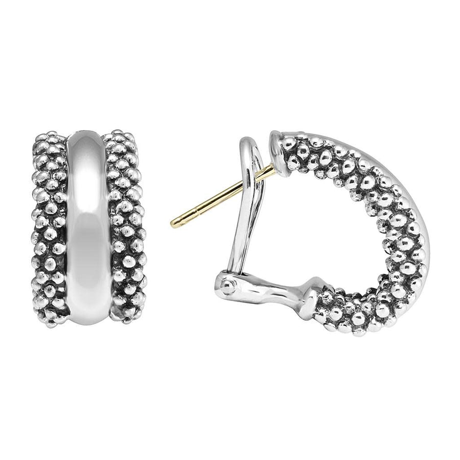 Signature Caviar Hoop Earrings in Sterling Silver