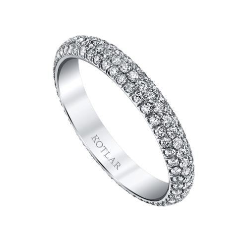 Hearts and Arrows 0.71ct Diamond Eternity Band in Platinum, size 5.5