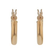 Round Tube Polished Hoop Earrings in 14K Yellow Gold, 3x15mm