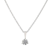 1.20ct Fire & Ice Round Brilliant Diamond Solitaire Pendant in 18K White Gold, on 18" chain