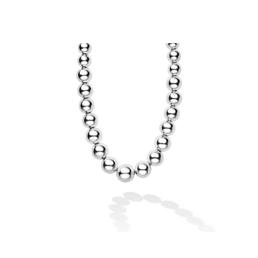Caviar Bubbly Graduated Necklace in Sterling Silver, 16"