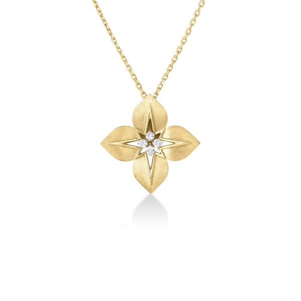 Aurora 0.17ct Diamond Pendant in 18K Yellow and White Gold, 17" chain