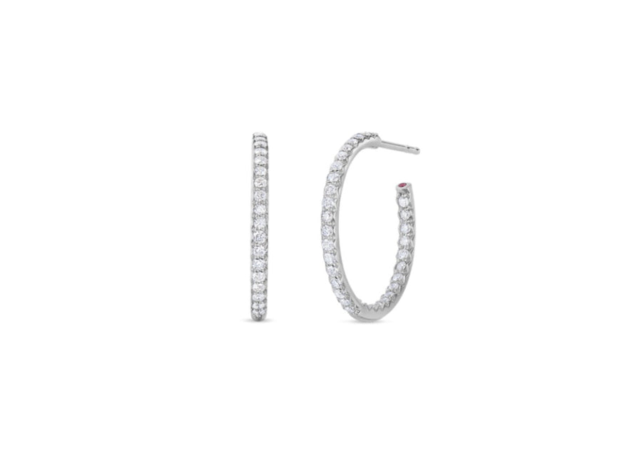 Inside Outside 0.66ct Diamond Micropave Hoop Earrings in 18K White Gold