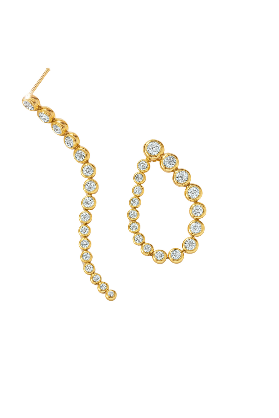 Moonlight 1.71ct Diamond Stiletto Drop Convertible Earrings in 18K Yellow Gold