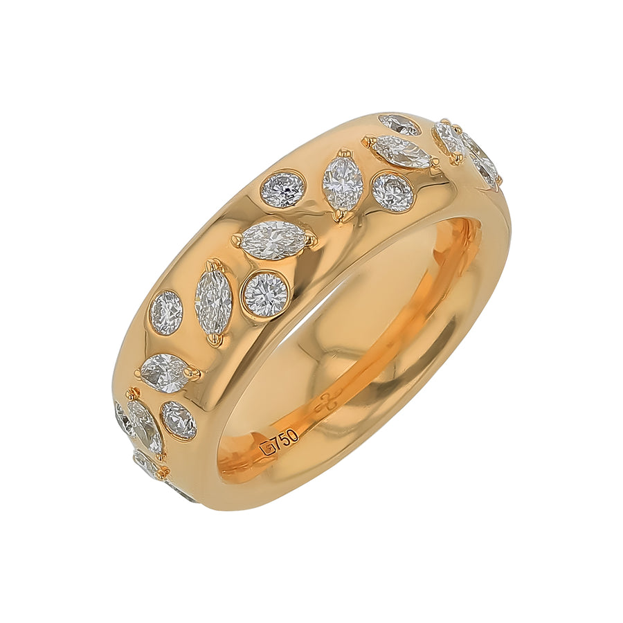 Angelique 1.68ct Diamond Mixed Shape Eternity Band in 18K Yellow Gold, Size 7