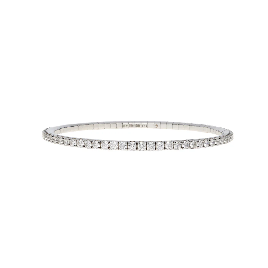 3.35ct Diamond Stretch Tennis Bracelet in 18K White Gold