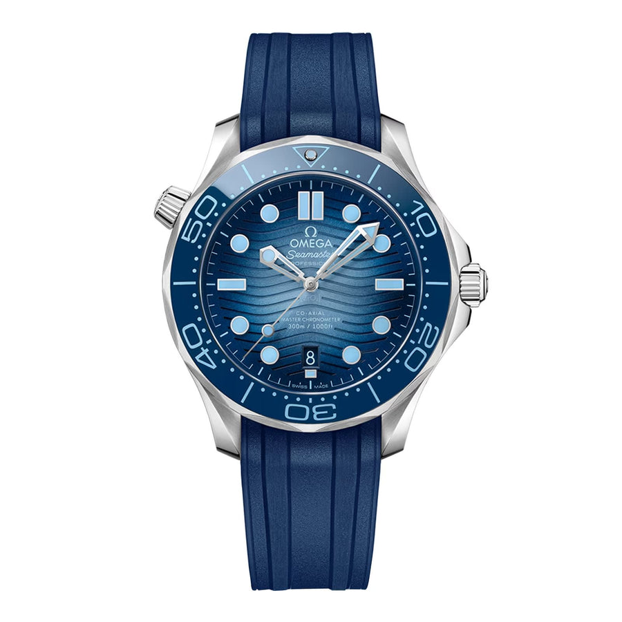 42mm Seamaster Diver 300M Watch with Blue Ice Dial in Stainless Steel, Strap