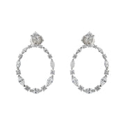 Starry Night Diamond Drop Hoop Earrings