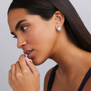 Caviar Bubbly 15mm Round Earrings in Sterling Silver