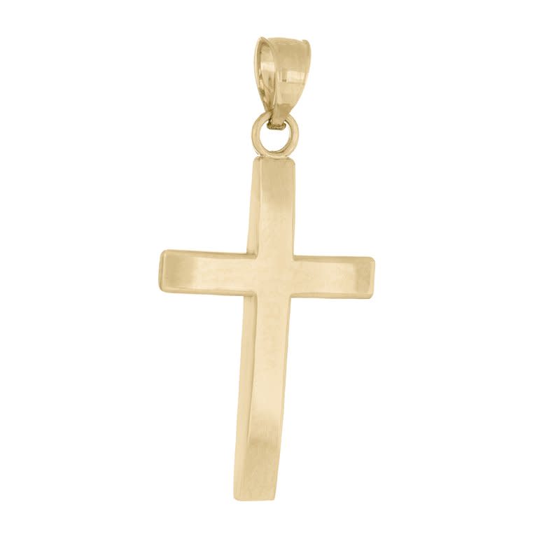 Simple Cross Pendant in 14K Yellow Gold, without chain