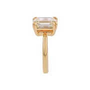 4 Prong Semi-Mount Ring in 18K Yellow Gold for Emerald Cut Center, size 6.75