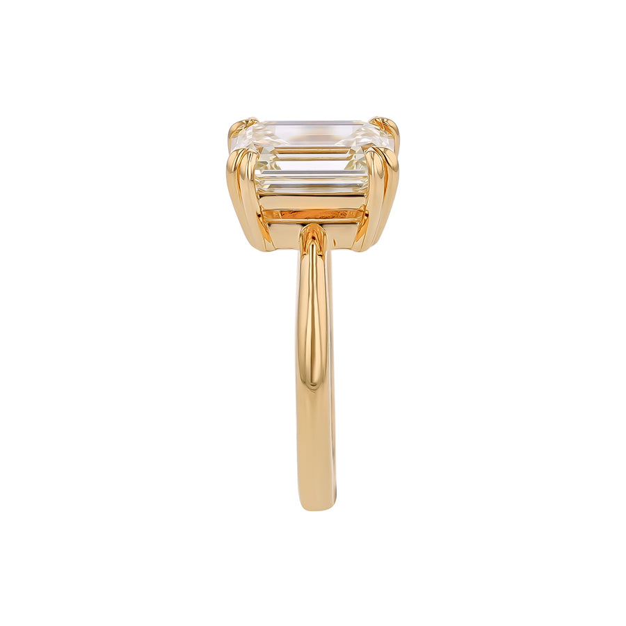 4 Prong Semi-Mount Ring in 18K Yellow Gold for Emerald Cut Center, size 6.75