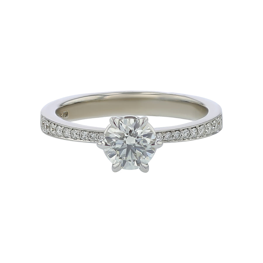 Hearts On Fire 0.69ct Diamond and 0.10ct Diamond Ring in 18K White Gold, Size 6.5