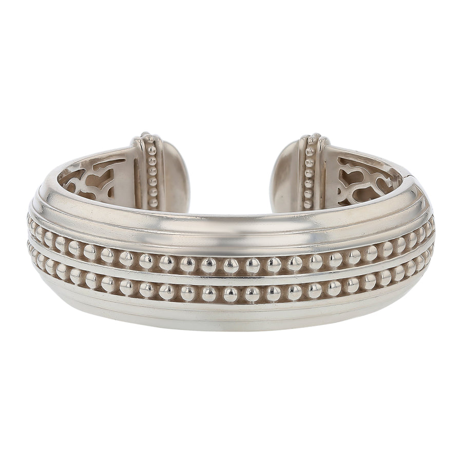 Slane Column Hinged Cuff Bracelet in Sterling Silver Size Small