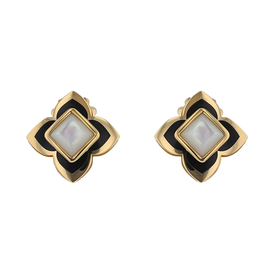 Palazzo Ducale Mother of Pearl Earrings in 18K Yellow Gold