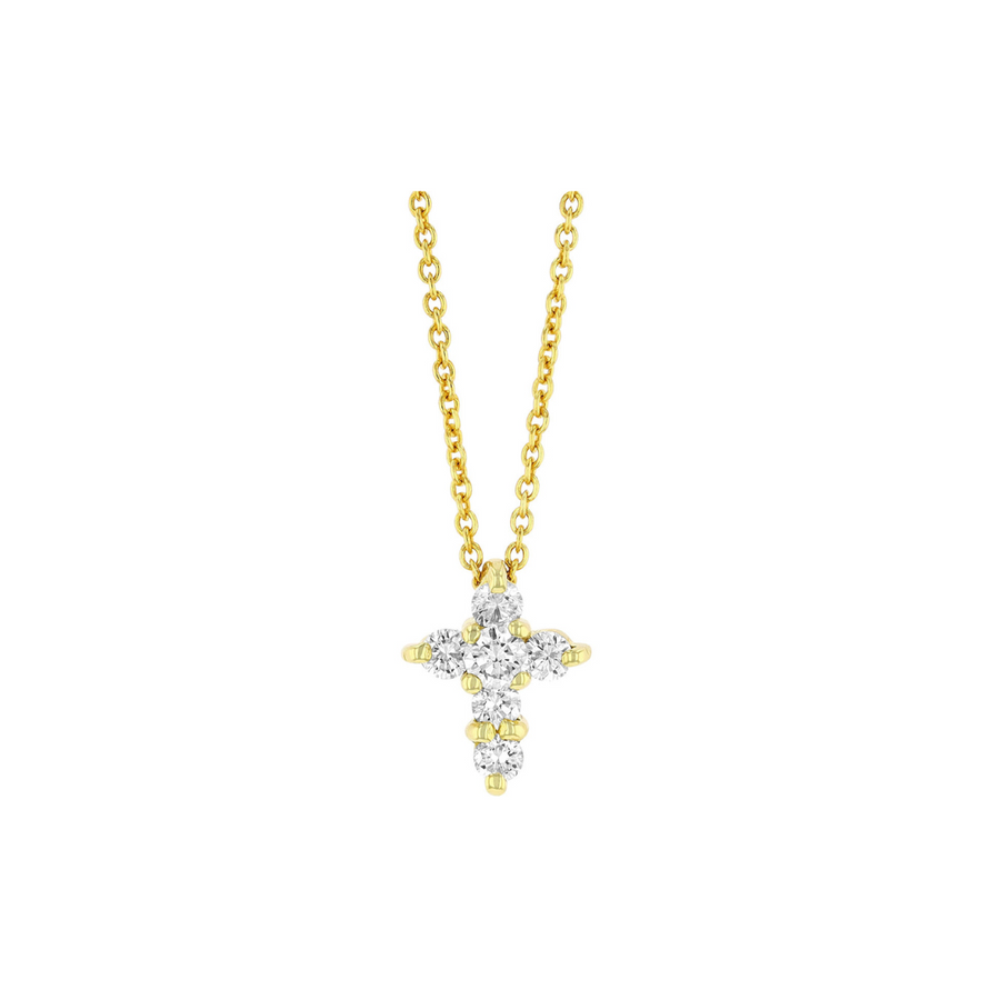 Tiny Treasures 0.20ct Diamond Cross Pendant in 18K Yellow Gold on 18" chain